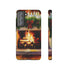 Candles on the Hearth Decorated for Christmas - Impact Resistant Phone Case Samsung Galaxy S21 FE Matte